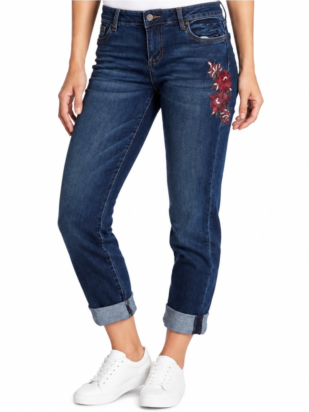 Kut From The Kloth Katy Boyfriend Floral Embroidered Jeans